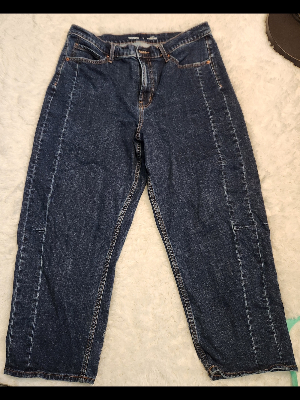 Dark Wash Barrel Leg Jeans
